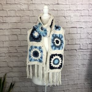 Handmade granny square scarf